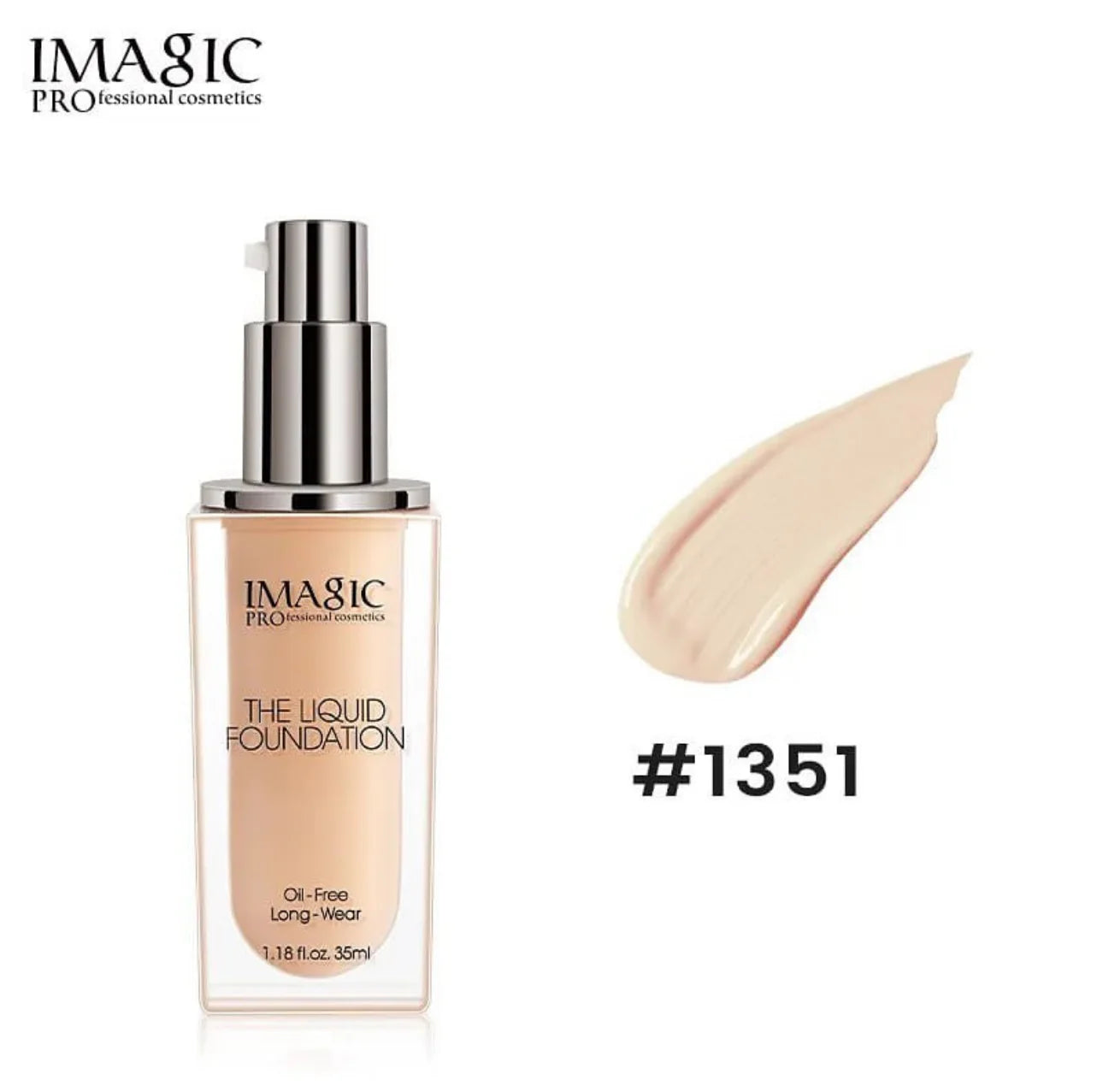 IMAGIC Professional Liquid Foundation | Oil-Free, Long-Wear, Full Coverage Base (35ml)