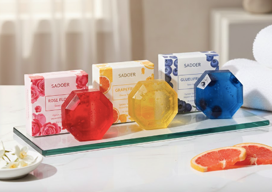 Botanic Essence Luxury Crystal Soap Collection – Rose Love, Bergamot Lit, and Blue Fresh